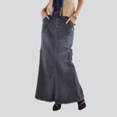 Stylischer langer Cargo-Jeansrock