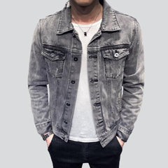 Stylish men ripped denim jacket