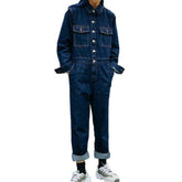 Dunkel gewaschener, ungeriebener Denim-Overall