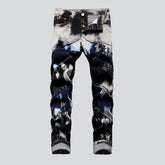 Tie-Dye-Patchwork-Jeans für Herren