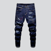 Trendy Style dunkle Distressed Jeans