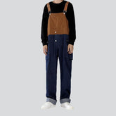 Zweifarbige Herren-Jeanslatzhose