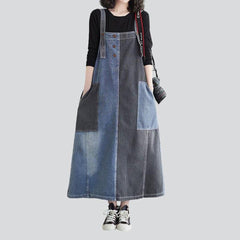Vestido vaquero de moda bicolor