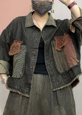 Einzigartiger schwarzer Peter-Pan-Kragen mit Taschen