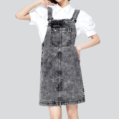 Urban vintage print denim dress