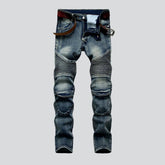 Vintage blaue Herren Bikerjeans