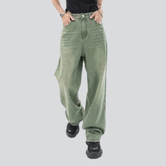 Vintage grüne Baggy Damen Jeans