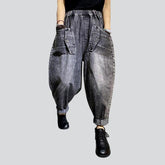 Vintage graue Baggy-Jeanshose