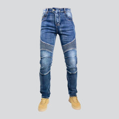 Vintage knee-pads men biker jeans