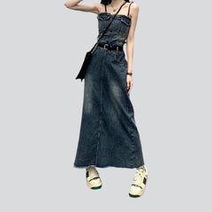 Vintage langes Jeanskleid für Damen