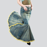 Vintage Meerjungfrau Damen Jeansrock