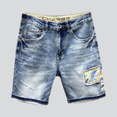 Vintage gepatchte Jeansshorts für Herren
