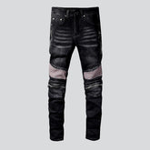 Vintage-Waschung Herren Bikerjeans