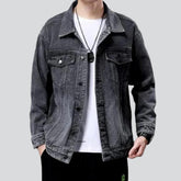 Oversize-Jeansjacke in Vintage-Waschung