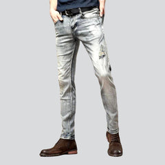Vintage wash trendy men jeans
