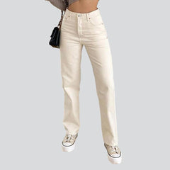 White straight women jeans