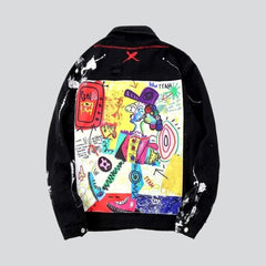 Y2k painted men denim jacket