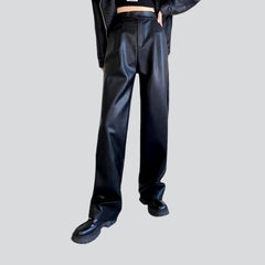 Y2k pleated-waistline women denim pants