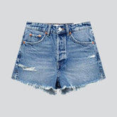 Y2k Damen Distressed Jeansshorts