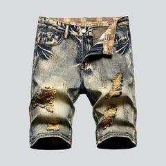 Yellow cast men denim shorts