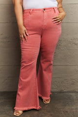 RISEN Bailey Schlagjeans in voller Größe mit hoher Taille und seitlichem Schlitz