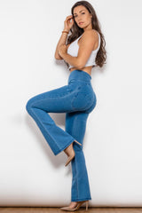 Vaqueros largos con cintura ancha y cremallera