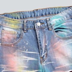 Graffiti-painted trendy men jeans