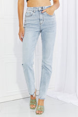 Lovervet Full Size Raw Hem High-Waisted Jeans