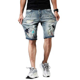 Bestickte Jeansshorts für Herren