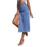 Falda vaquera de moda con botones