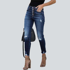 Light wash ripped women jeans