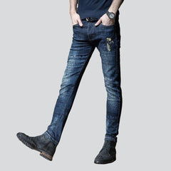 Herren Blue Jeans mit Aufschriften