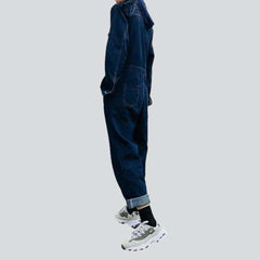 Langärmliger lockerer Jeans-Overall