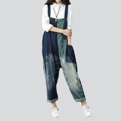 Mono vaquero holgado de dos colores