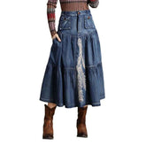 Falda vaquera larga estilo indio