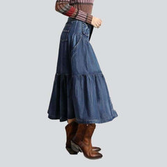 Falda vaquera larga estilo indio