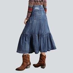 Falda vaquera larga estilo indio