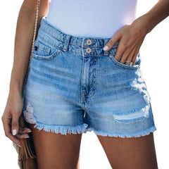 Modische zerrissene Shorts für Damen
