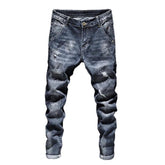 Washed men ripped jeans