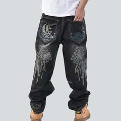 Pantalones vaqueros holgados bordados para hombre