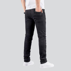 Painted ripped men black jeans