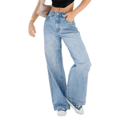 Stylish women wide leg jeans