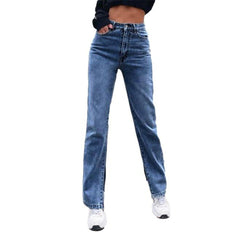 Gerade Jeans mit Schlitz an der Unterseite