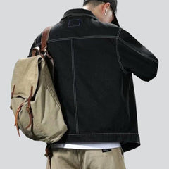 Urban Herren schwarze Jeansjacke