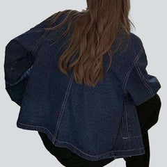 Dark blue women denim blazer