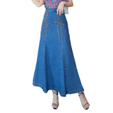 Falda vaquera trompeta con cordones