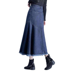 Asymmetrischer Trompeten-Jeansrock für Damen