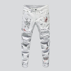 Painted men ripped jeans