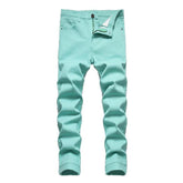 Vaqueros ajustados de color liso para hombre