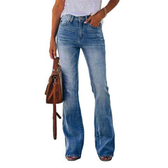 Light wash boot cut jeans